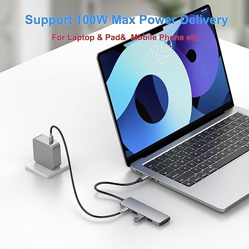 Miniatura 2 de Estación de acoplamiento USB C 4 en 1 con puerto de carga PD100W y HDMI para Switch