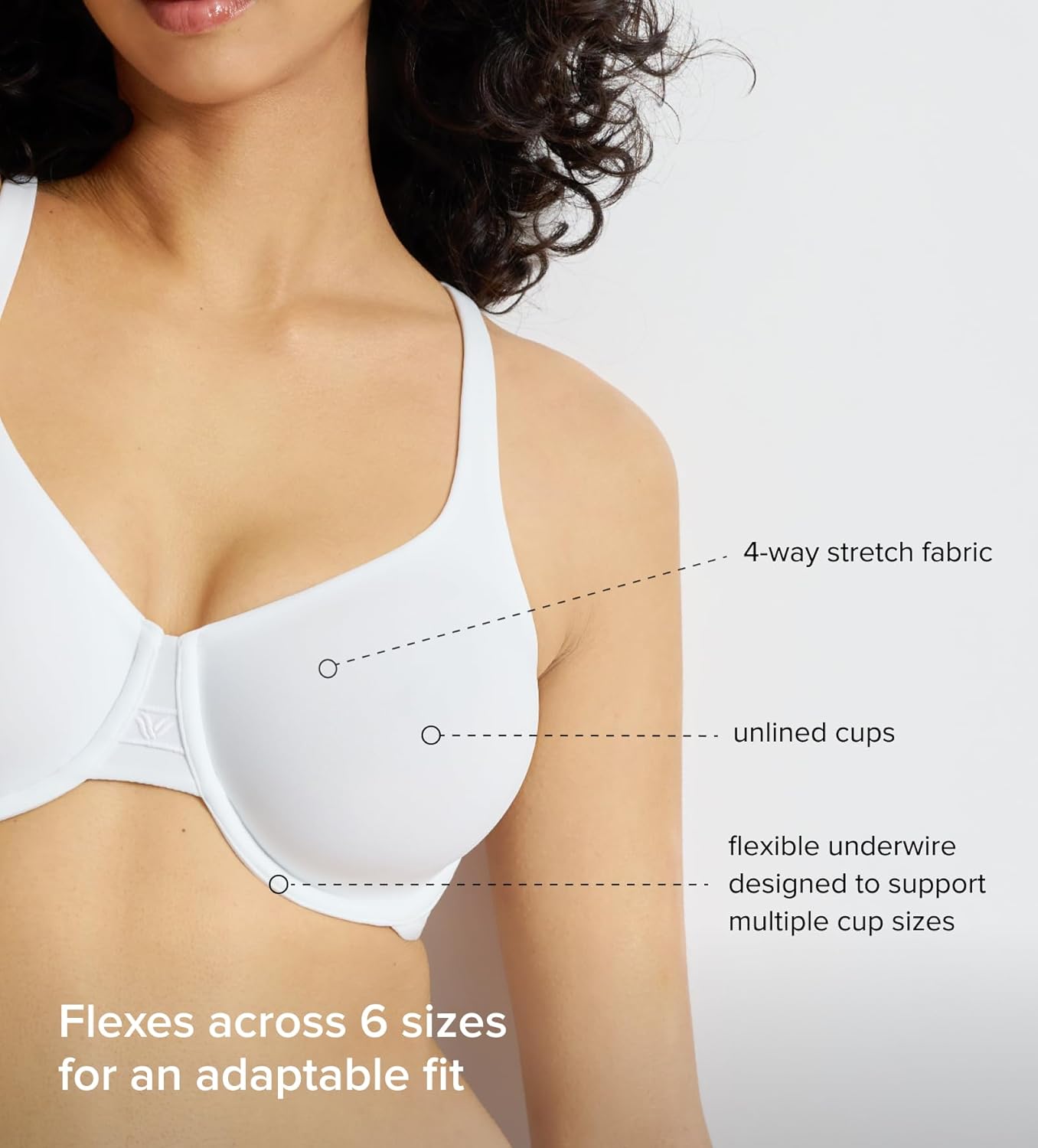 Wacoal Womens Ever Flexing Unlined Underwire Full Coverage Bra, 855473 - Image 5