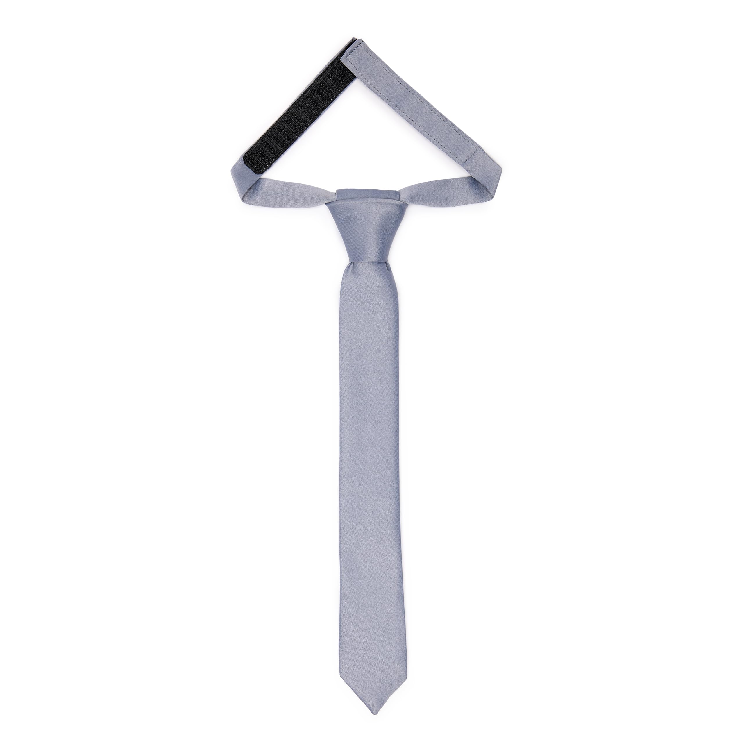 Ladeheid Kinder Krawatte für Jungen - Eleganter matter Look, Vorgebunden mit einem Klettverschluß, Perfekt für besondere Anlässe - Stilvolle Ansteckkrawatte Größe 31cm x 4cm TKM