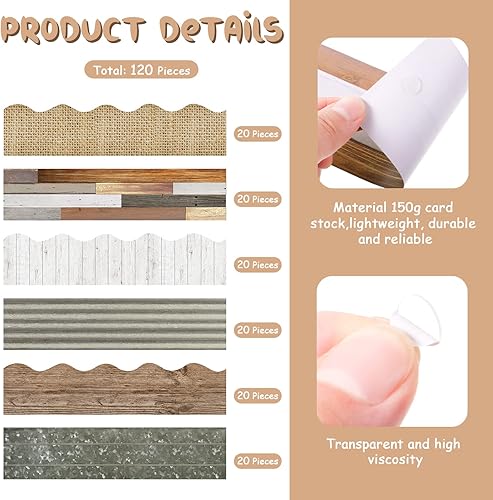 Vista 70 de Containlol Bordes de aula para tablón de anuncios, 118 pies, temática de animales de safari con ribete festoneado, tablero de anuncios colorido