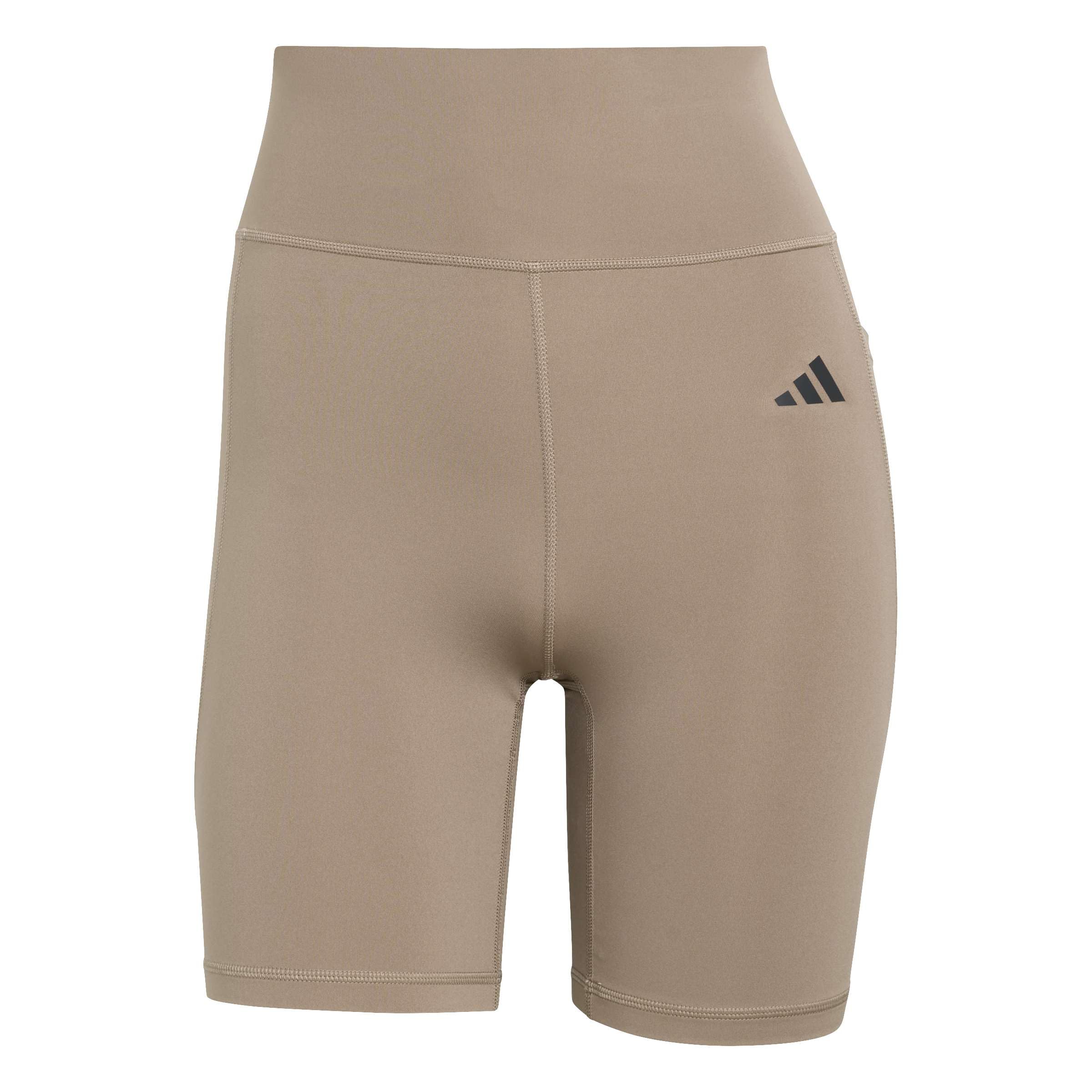 adidas Women's Optime Essentials Stash Pocket 7inch Short Leggings, Chalky Brown, S