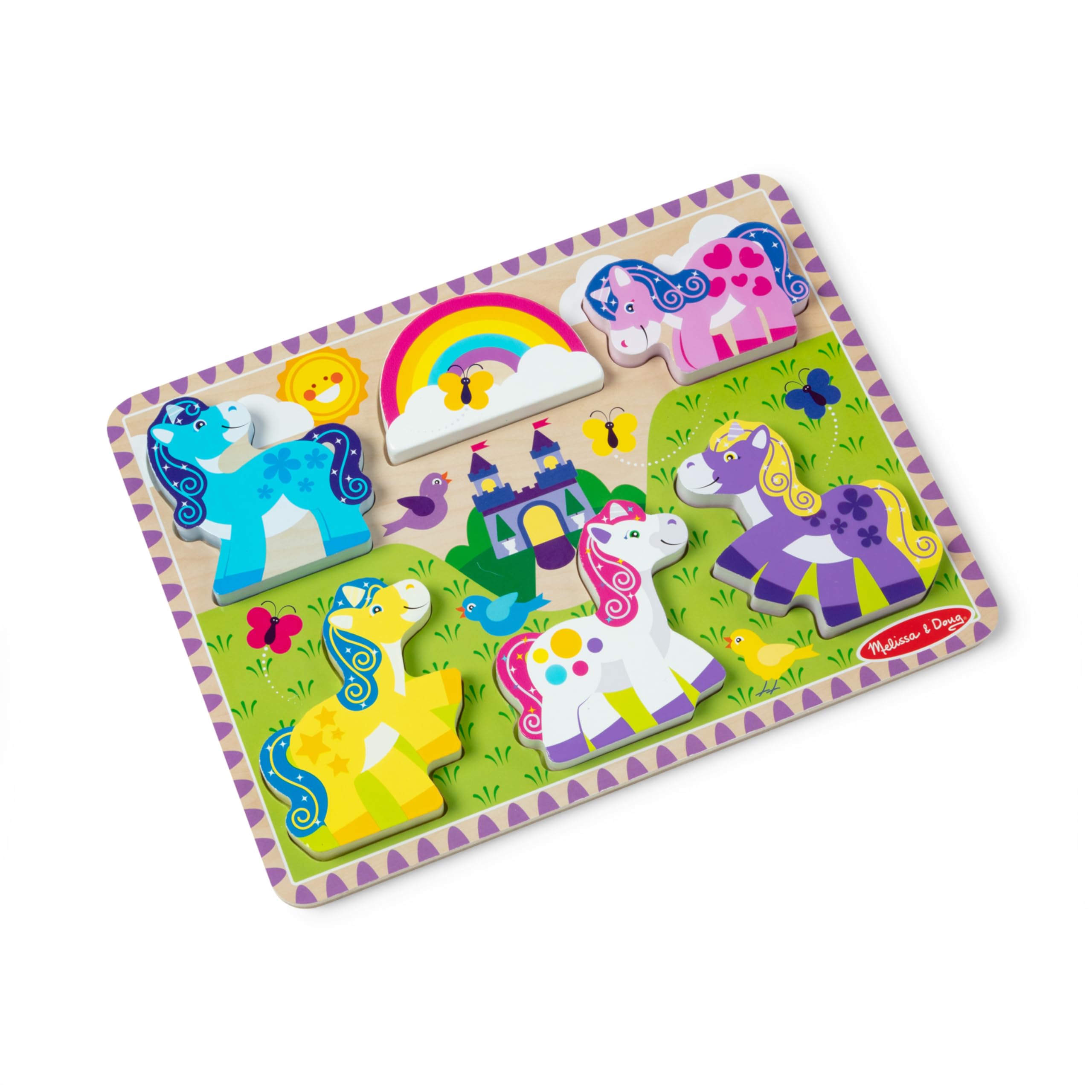 Melissa & Doug Sea Creatures Ocean Wooden Chunky Puzzle - 7 Pieces, Multi-color - Image 4