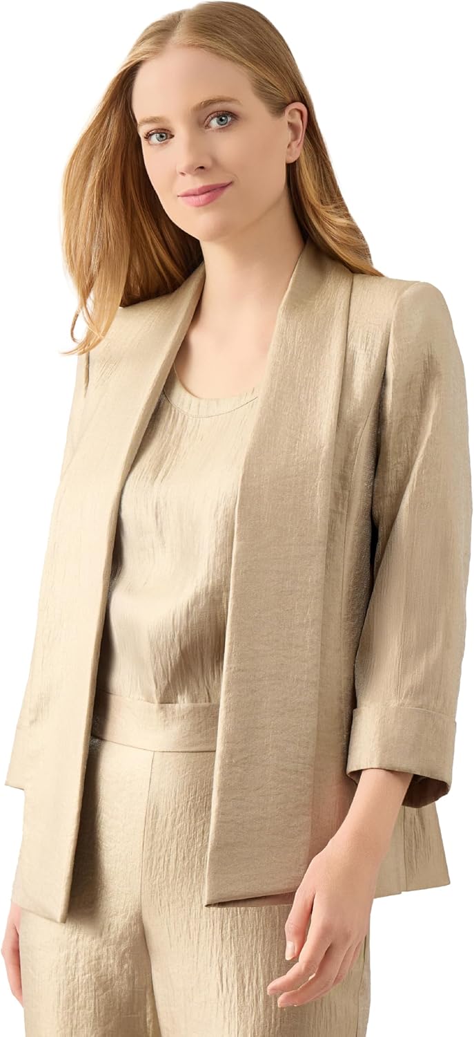 Kasper Women's Shimmer Twill Cardigan Style Blazer