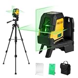 Laser Level with Tripod - 100Ft Rechargeable Dual Modules Line Laser, Self Leveling Wide Angle Cross Leveler Tool for Construction, Floor Tile Renovation with Magnetic Base, Target Plate, Bag