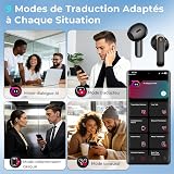 NE70 AI Écouteur Traducteur Instantané avec Écran LCD, 150 Langues et 9 Modes de Traduction, Traducteur Vocal Instantané en Direct Bluetooth 6.0, Oreillette Traduction Instantanée 60H pour Voyage - 4