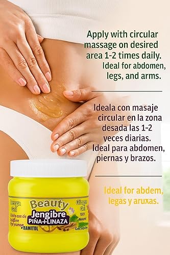 Miniatura 2 de Gel De Jengibre+ Batimol, Piña, Canela & Linaza (Ginger Gel+ batimol) 8.82 oz, 100% Natural, Chupa| Hidratante|Panza