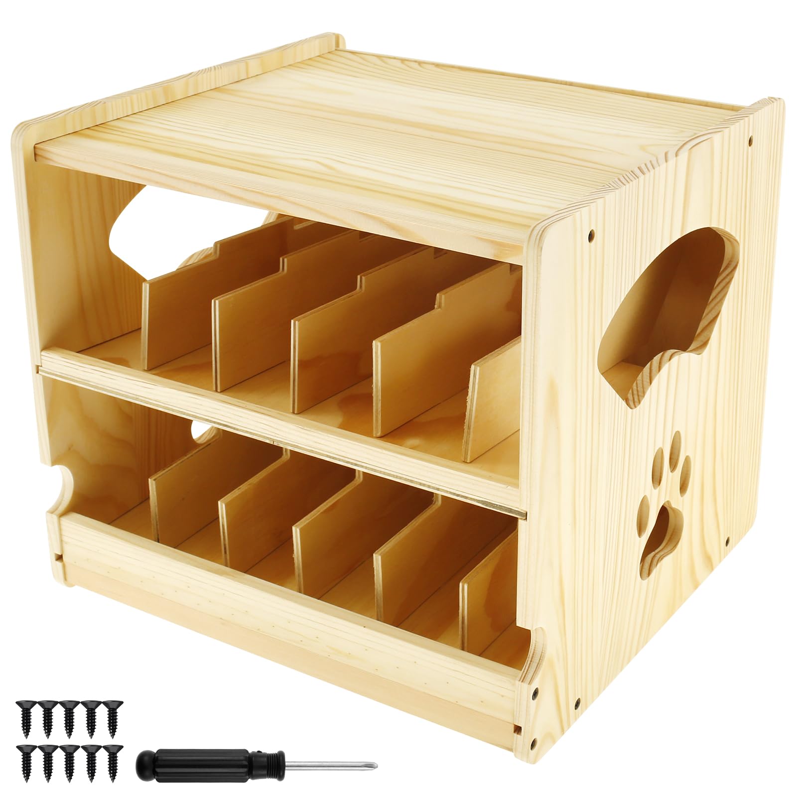 HZUIZXYO Cat Can Organizer for Pantry,2 Layer Stackable wood Can Storage Can Organizer for Fridge Hold up to 36 Canned Cat Food Organizer for 3 oz Canned Food