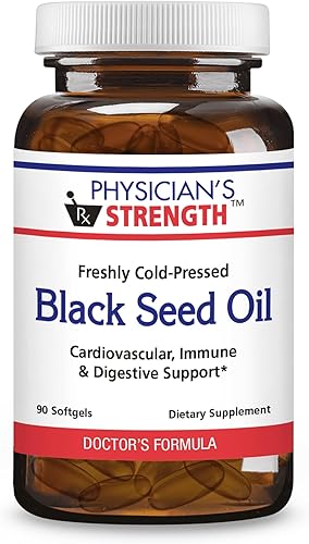 Physician's Strength Cápsulas de gel de aceite de semillas negras, 90 cápsulas blandas, apoya una respuesta corporal saludable, recién prensado en