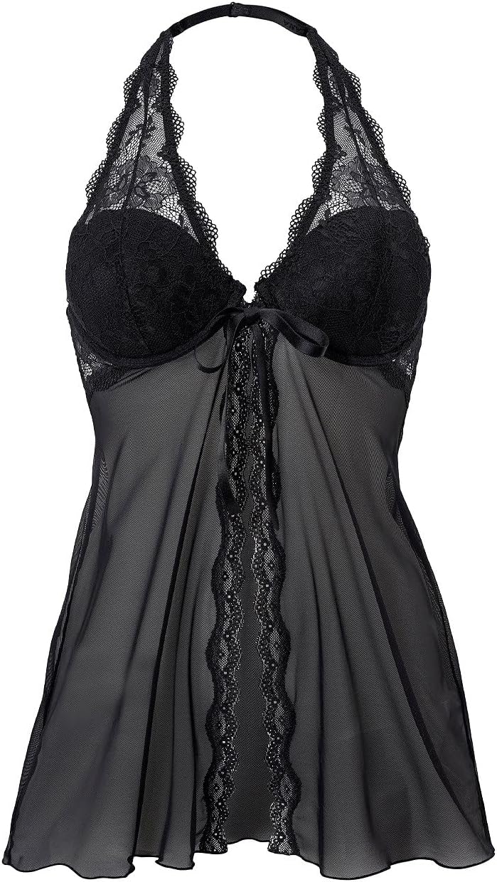 LASCANA Women's Front Closure Lace Negligee