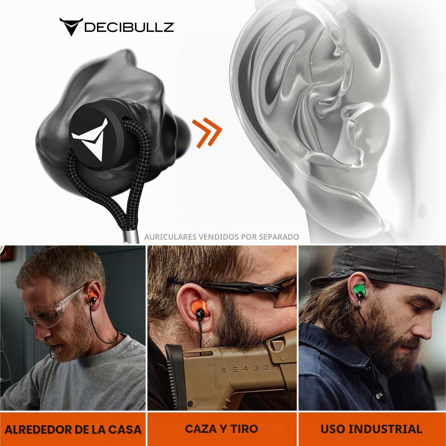 Decibullz - Cordón para tapones para los oídos
