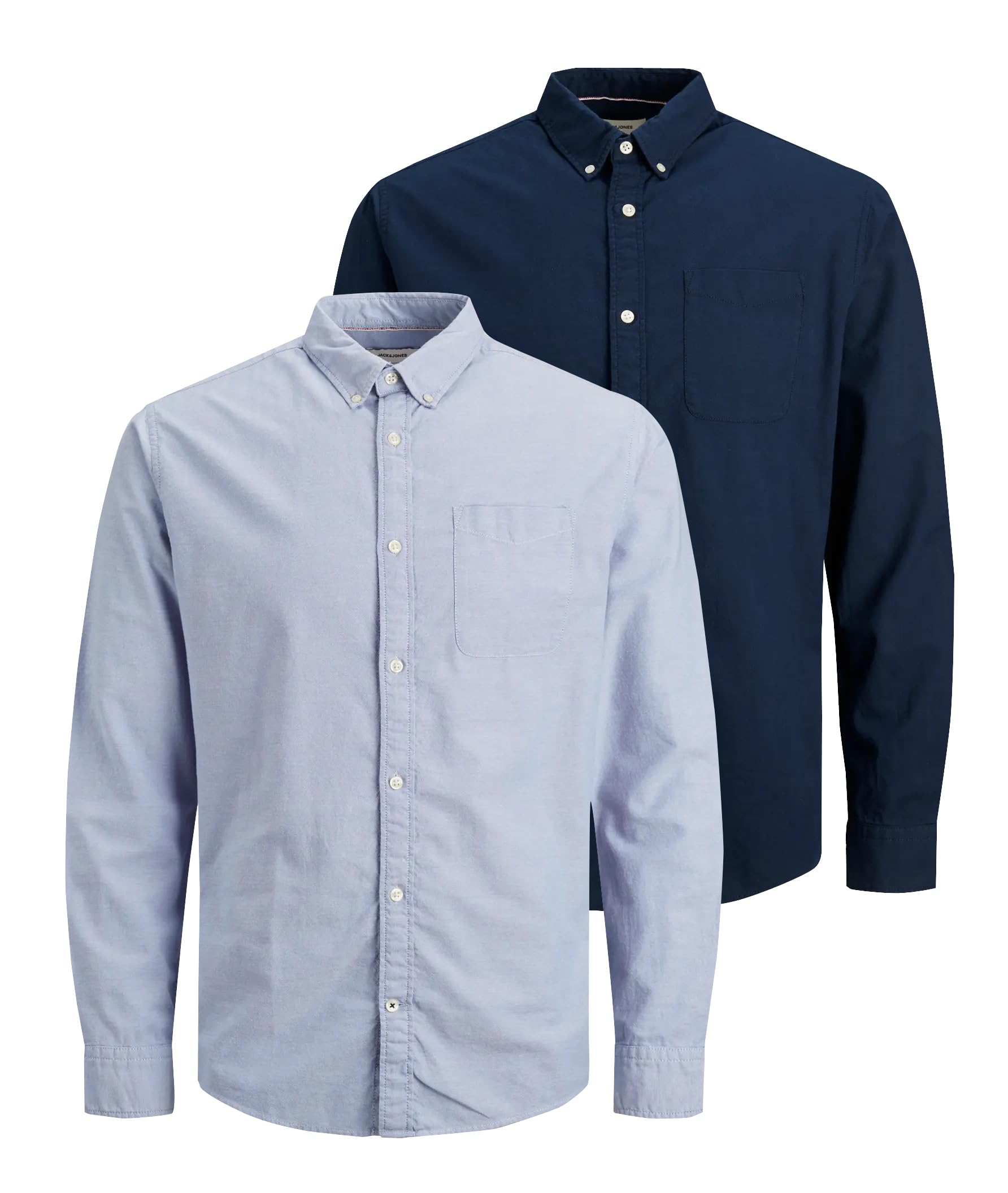 JACK & JONES Male Shirt Regular Fit Shirt, Blue (Navy Blazer/W. Cashmere Blue, L