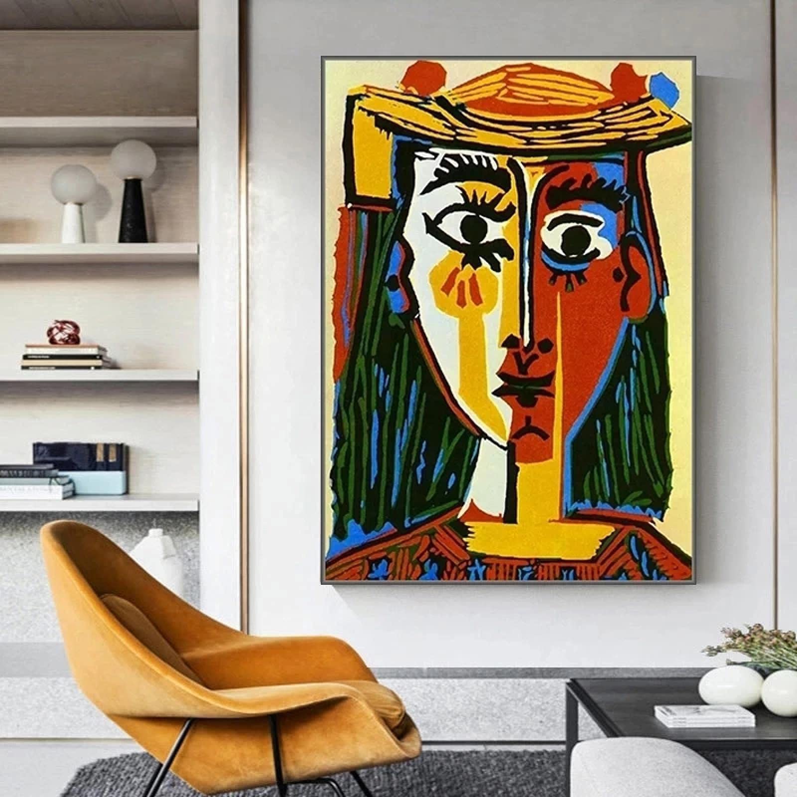 Amazon.co.jp: 現代抽象芸術絵画ピカソ作品抽象図キャンバス絵画
