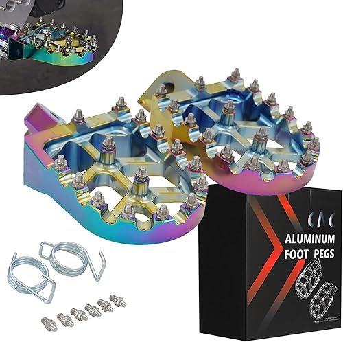 Miniatura 18 de JFG RACING Dirt Bike Foot Pegs with Springs,7075 Aluminum CNC Footpegs Pedals Rests for Surron Light Bee X and S/E Ride Pro SS/CRF150F CRF230F black