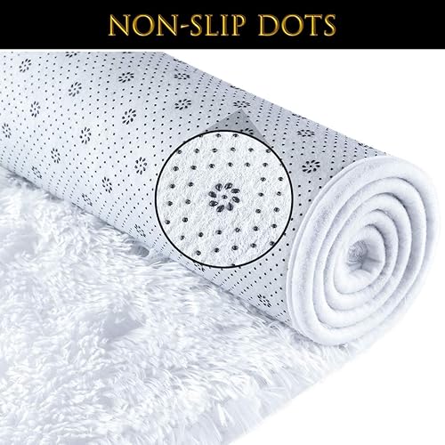 Vista 108 de Pacapet Alfombras esponjosas, alfombras peludas de felpa beige para sala de estar, dormitorio, alfombra mullida para habitación de los niños