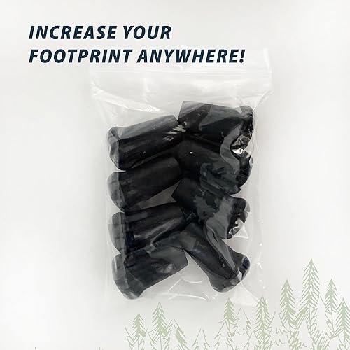 Miniatura 7 de TREKOLOGY Reemplazo de puntas de bastón de senderismo negras, 8 piezasjuego de puntas de bastón de senderismo, puntas de goma para bastones de