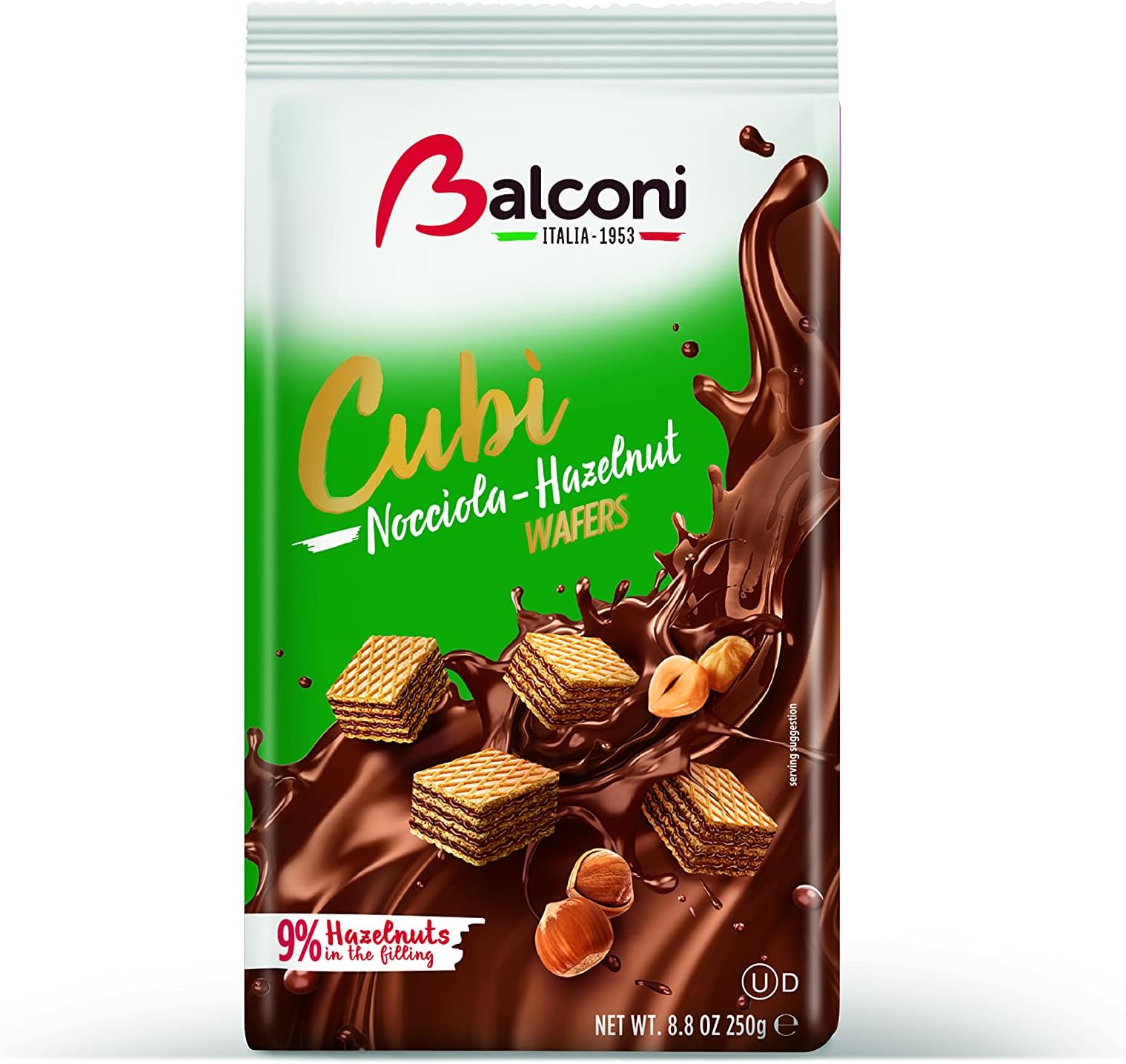Balconi Cubi Hazelnut Wafers 250g