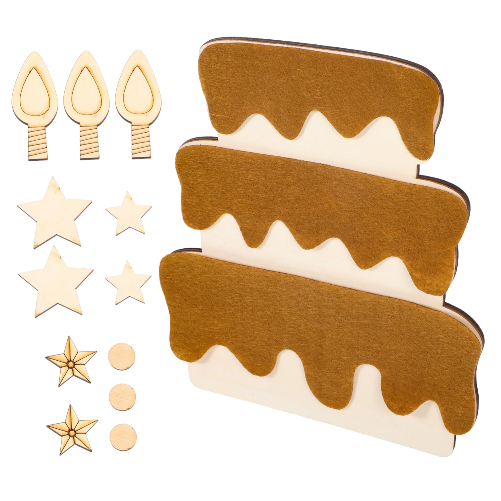 VILLFUL 1 Set Wall Sticker Paper Cut Wooden Decoration Wood Decor The Sign Venue Setting Props Birthday Hanging Sign Sticker Wooden Sign Listing Wooden Birthday Decor