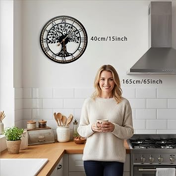 Tree of Life Wall Clock, Clocks For Living Room, Kitchen Clock Quiet and No Ticking, Suitable for Wall Decor, Living Room Decoration, Kitchen Decoration(40CM)