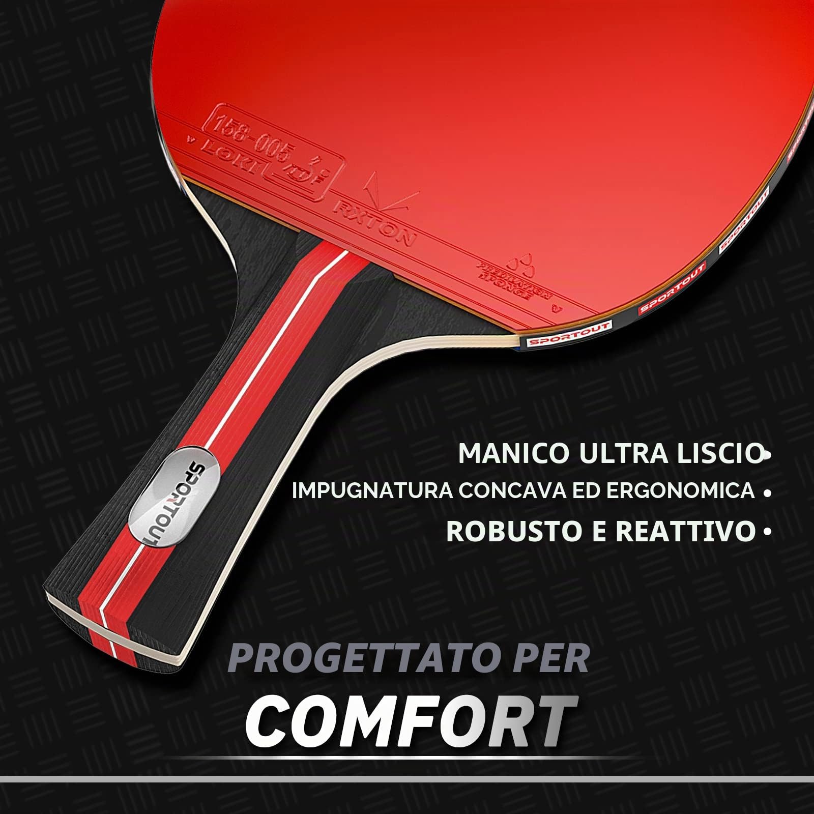Racchette da Ping Pong, Ping Pong Set da Tavolo Portatile, con per Bambini, Famiglie principianti