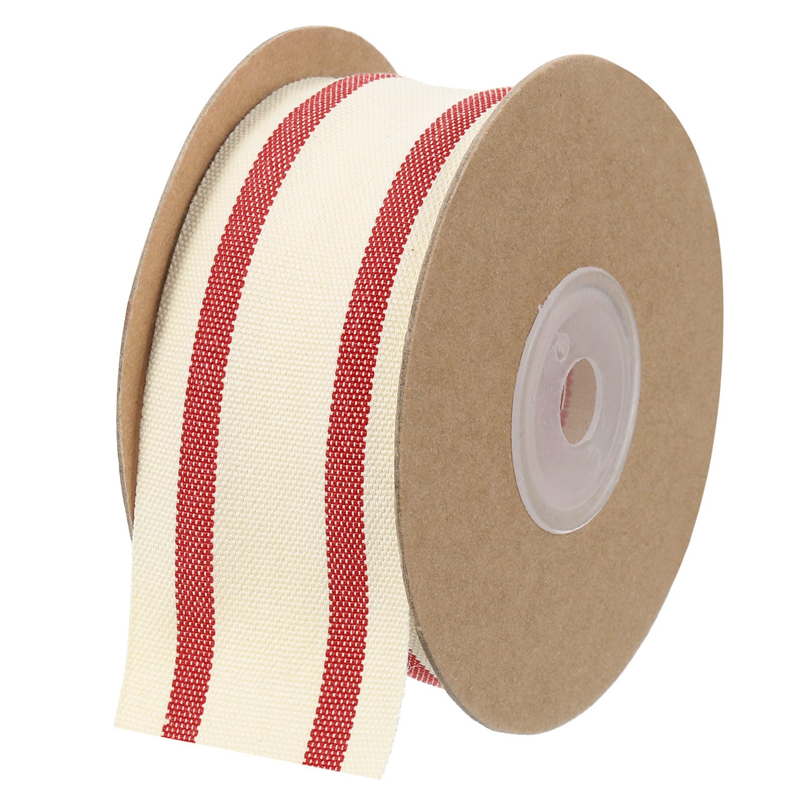 Ruban en coton naturel à rayures gros-grain pour bricolage et décoration 3,8cm