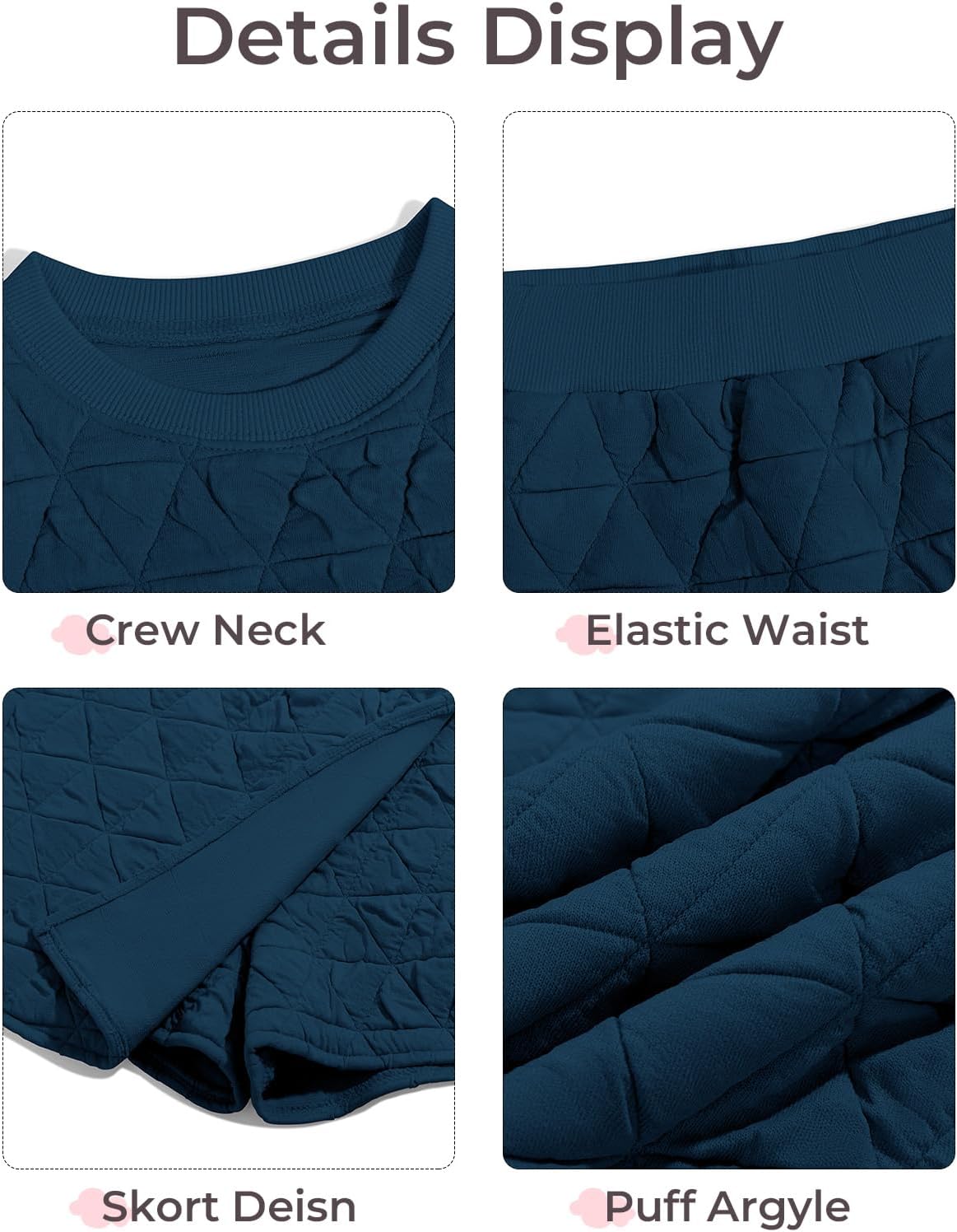 Haloumoning Girls 2 Piece Fall Outfits Clothing Sets Kids Puff Long Sleeve Argyle Sweatshirts and Wrap Skorts 5-14 Years - Image 6