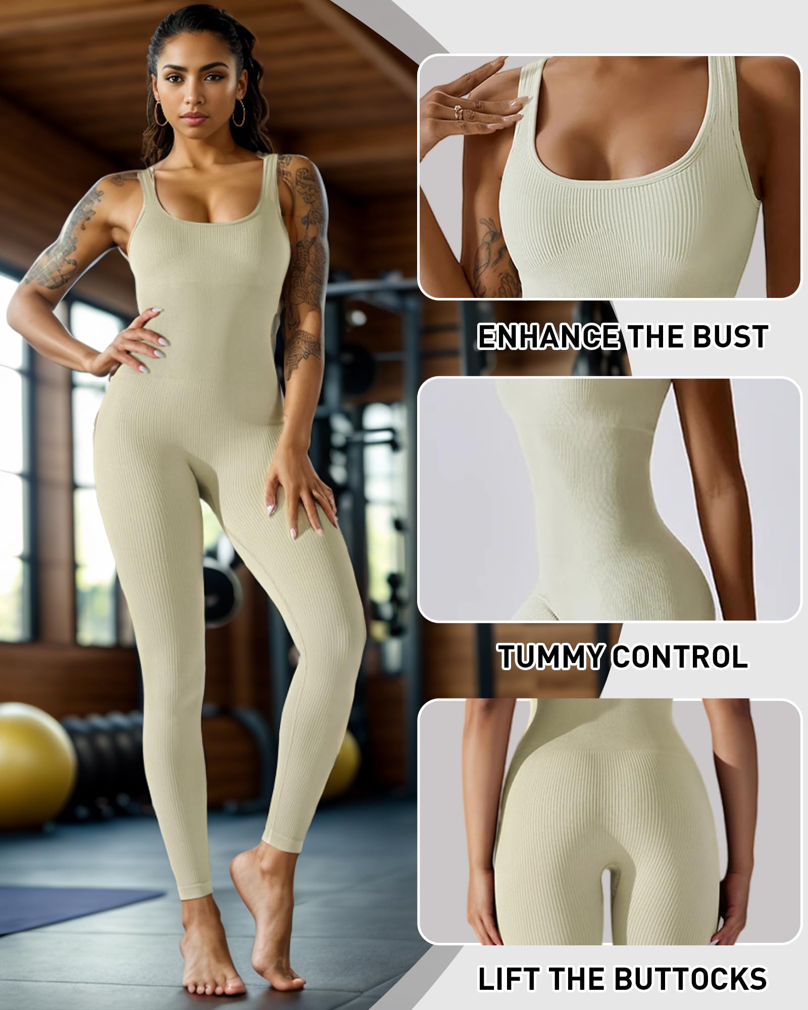 Merlvida Jumpsuit Donna Tuta Intera Donna Sportiva Completo Palestra Senza Cuciture Sport Abbigliamento Palestra Sexy Bodysuit Tutina Elegante Aderente Gym Yoga Workout