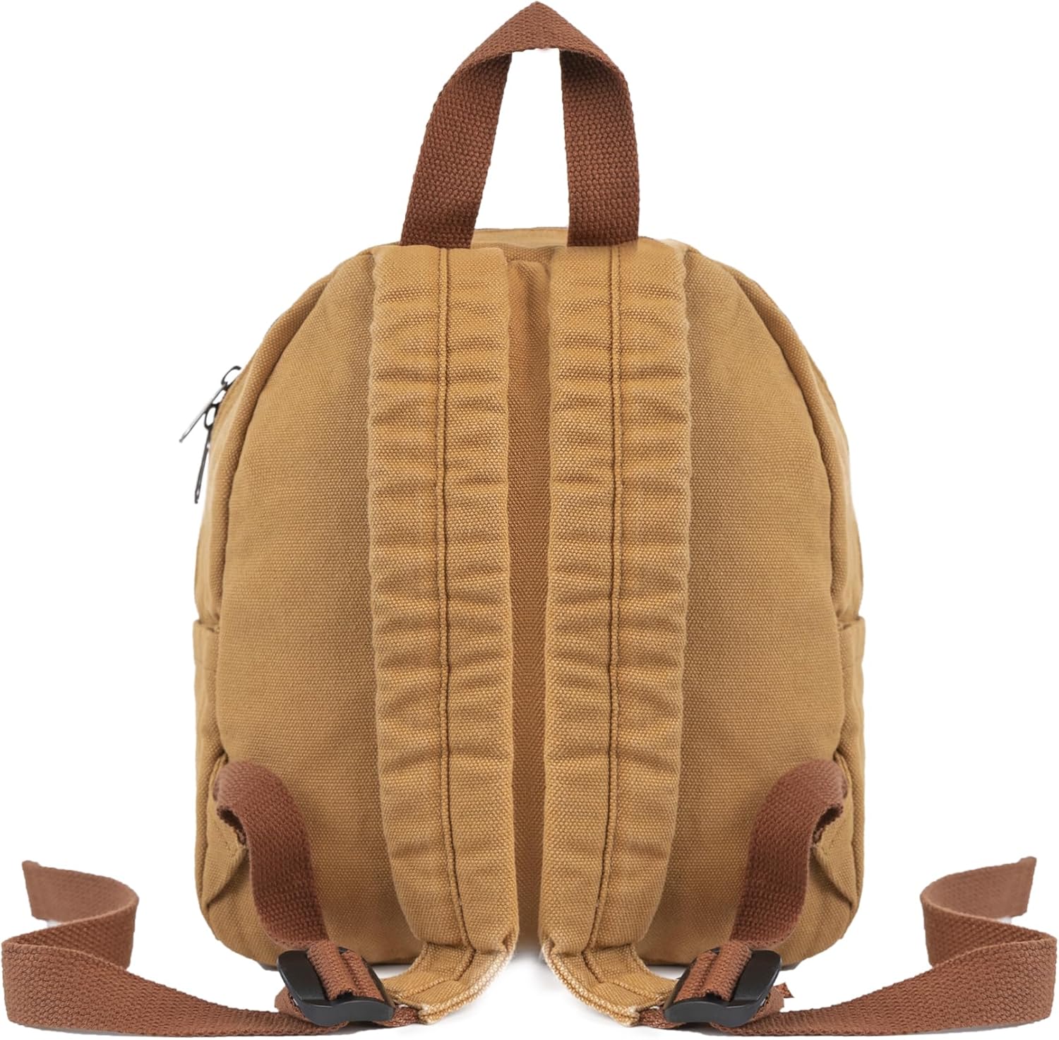 MT WORLD Small Daycare Backpack Personalized Toddler Backpack with Embroidered Name - Custom Brown Canvas Backpacks for Baby Boy - Monogram Mini Backpacks for Toddler Boys