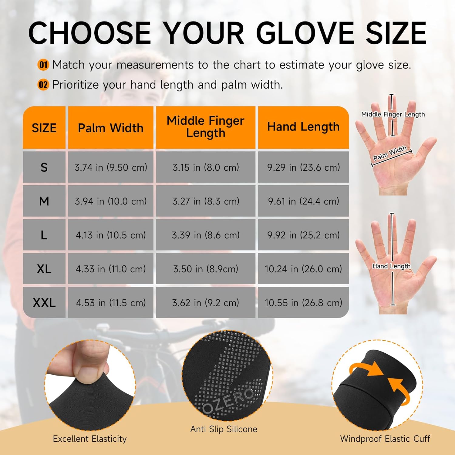 OZERO Winter Gloves for Men Women - Touchscreen Windproof Gloves for Cold Weather Snow Gloves Liner Thermal Warm - Image 5