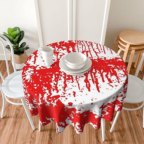Miniatura 2 de Bloody Mantel redondo de 60 pulgadas, resistente a las arrugas, mantel de pícnic, lavable, para vacaciones, cocina, fiesta, decoración de otoño,