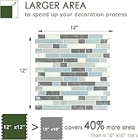 Vista 5 de STICKGOO Azulejos Adhesivos de Diseño Más Grueso para Despegar y Pegar, 12"×12" Protector contra Salpicaduras para Cocina, Azulejos Autoadhesivos