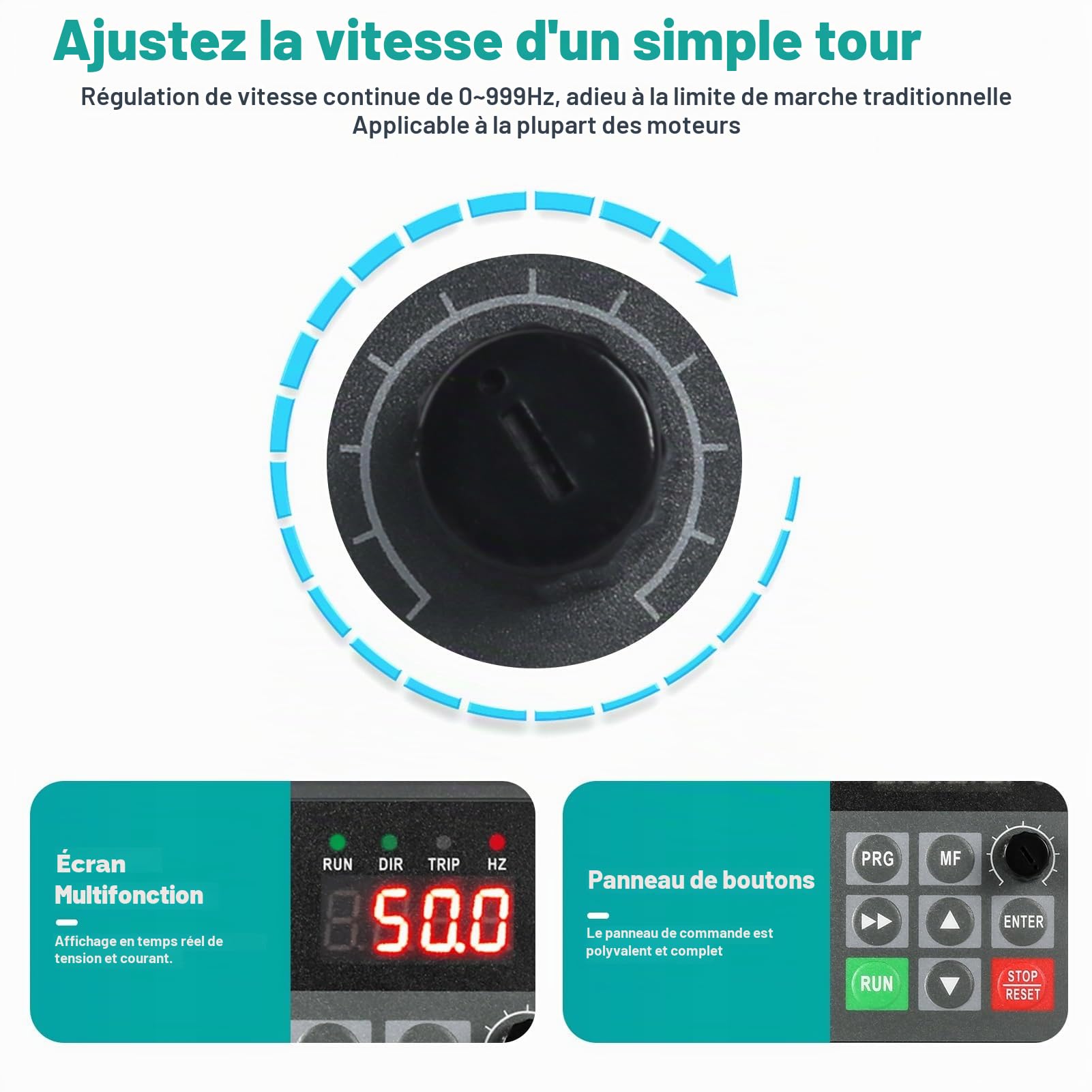 Jadeshay Transformateur Triphasé à Monophasé Variateur de Fréquence 220V Monophasé vers 220V Triphasé Convertisseur de Fréquence pour Moteur VFD pour 0.75 KW Contrôle de Vitesse de Moteur