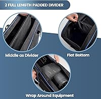 Vista 5 de YOREPEK Bolsa de transporte para trípode de 50.5 pulgadas, resistente bolsa de soporte de luz con 2 rellenos extraíbles, estuche