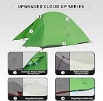 Naturehike Upgraded Cloud Up 2 Person Tent Backpacking Tent Camping Tents for 3 Season Lightweight Tents for Camping & Hiking