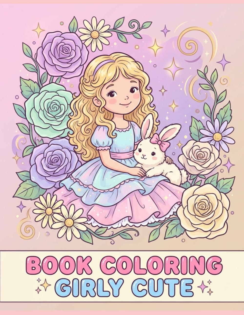 Girly Cute Coloring Book: Relax & Enjoy • 23 Adorable Pages
