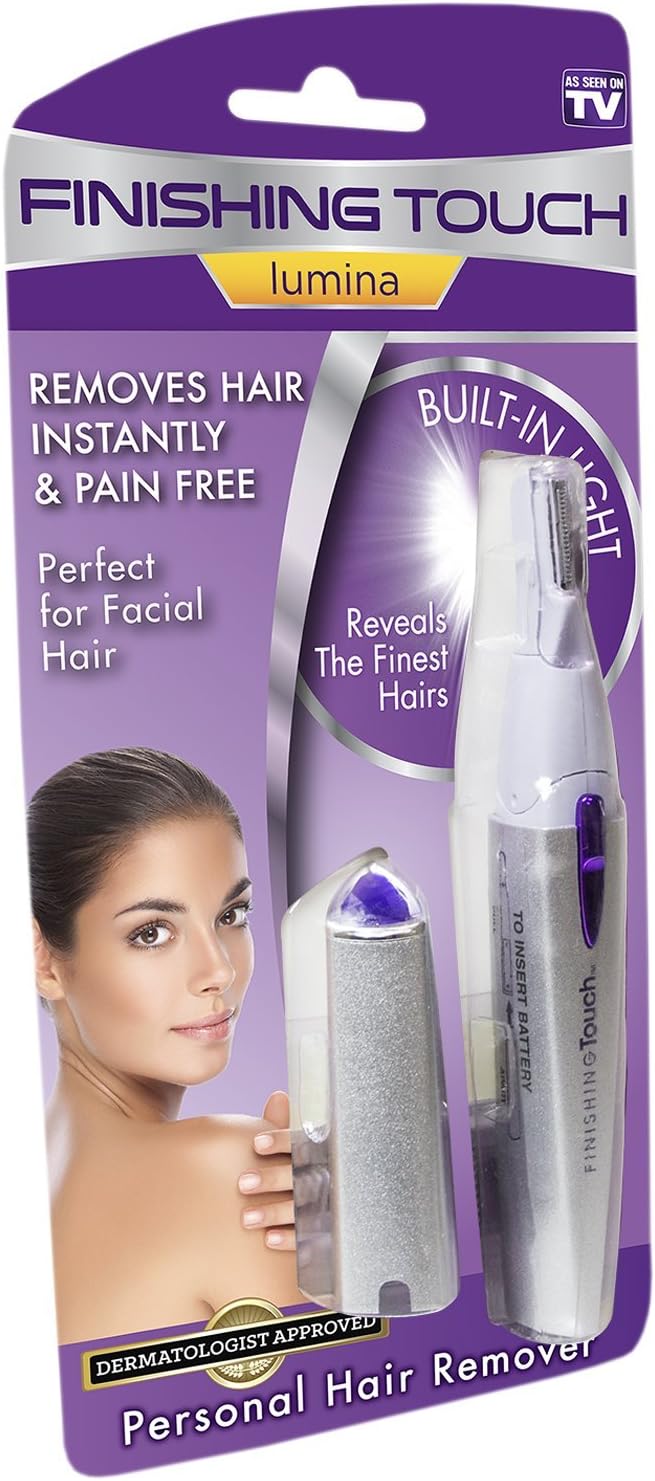 Finishing Touch Lumina Lighted Hair Remover with Pivoting Head, 2 Count (Pack of 1)