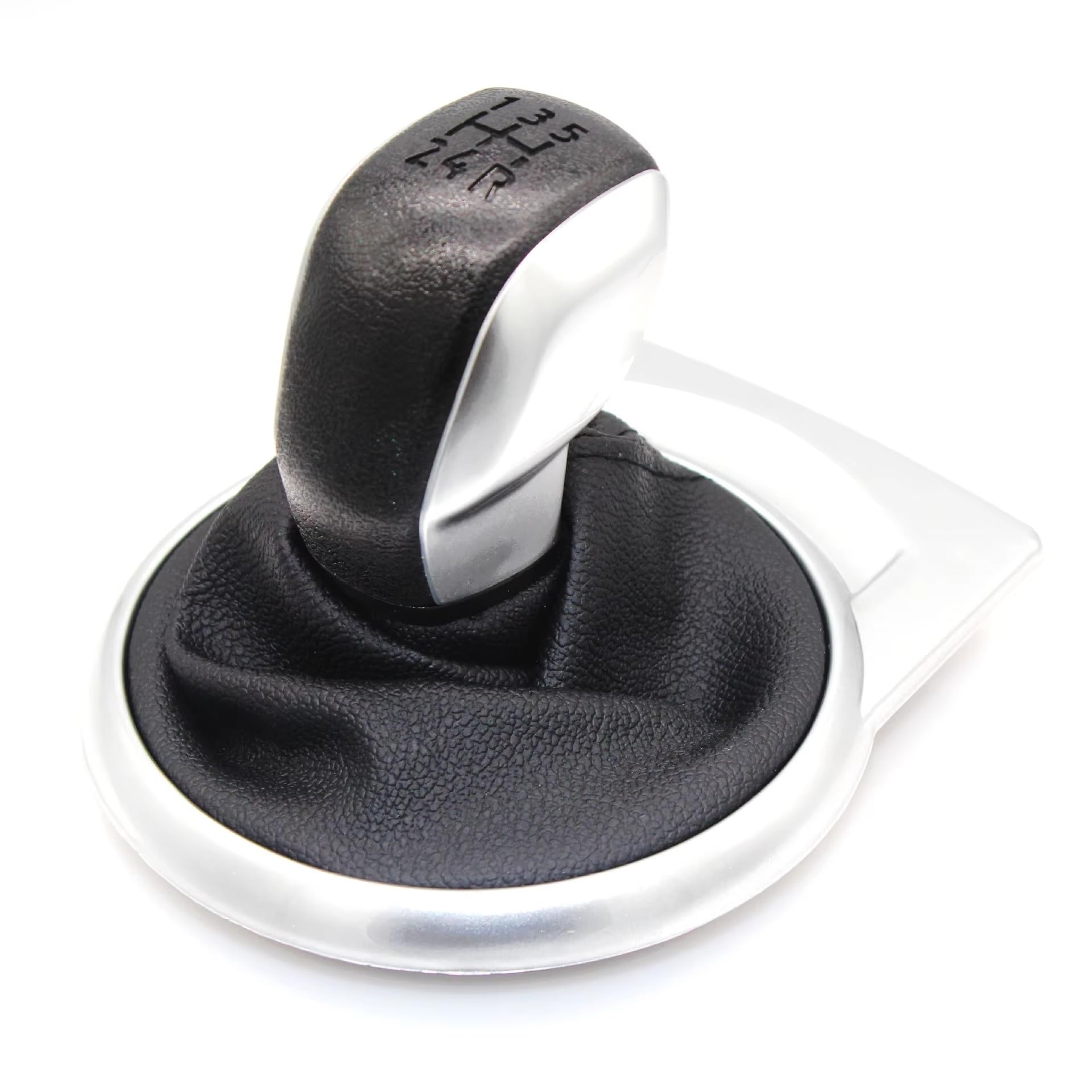 EFDDTBHE Compatible with Citroen for C4 MK1 2004 2005 2006 2007 2008 5 Speed Gear Shift Knob Gaiter Boot Cover Case Shifter Handle(Black Silver)