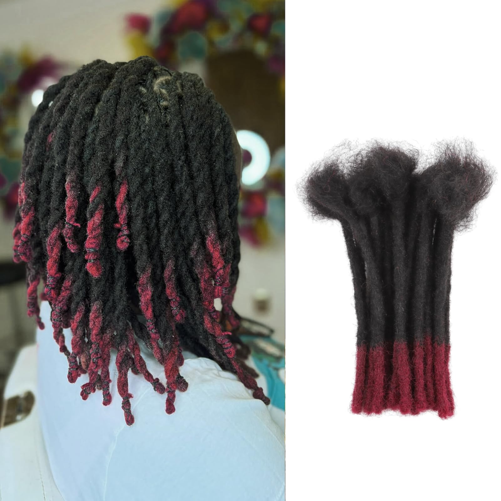 Photo 1 of 0.6cm Human Hair Dreadlock Extensions 6 Inch 60 Strands1b/Bug