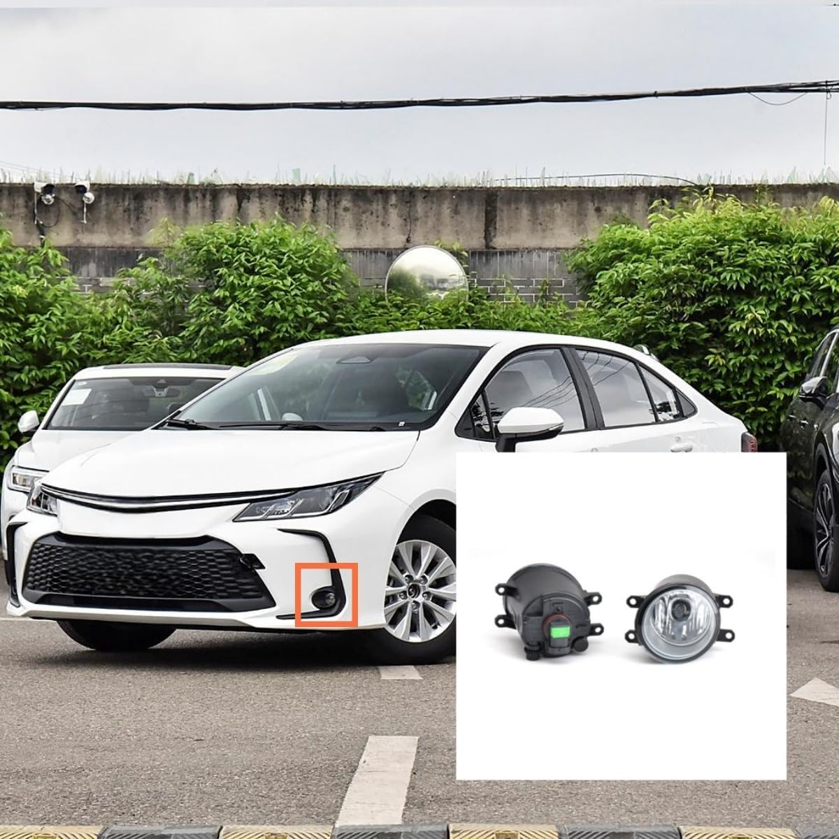 Front Bumper Fog Lights Compatible with Toyota Corolla 2011-2013 LED lens fog light White Car accessories Includes 2pcs Front Bumper Fog lamp and 2pcs Mist lampshade and Wire harness