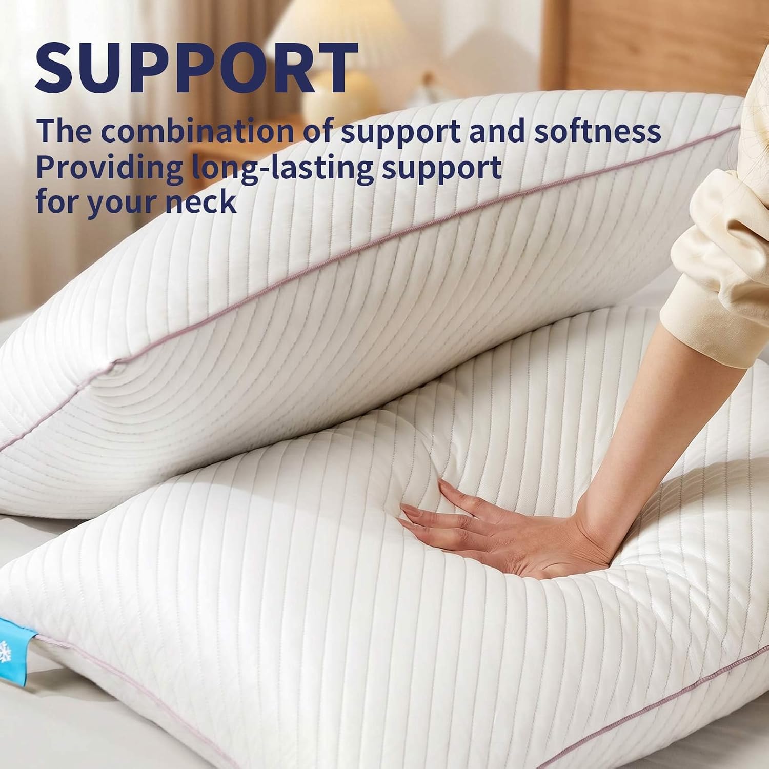 Shredded Memory Foam Cooling Pillows 2 Pack,King Size Bed Pillows for Side,Back & Stomach Sleepers