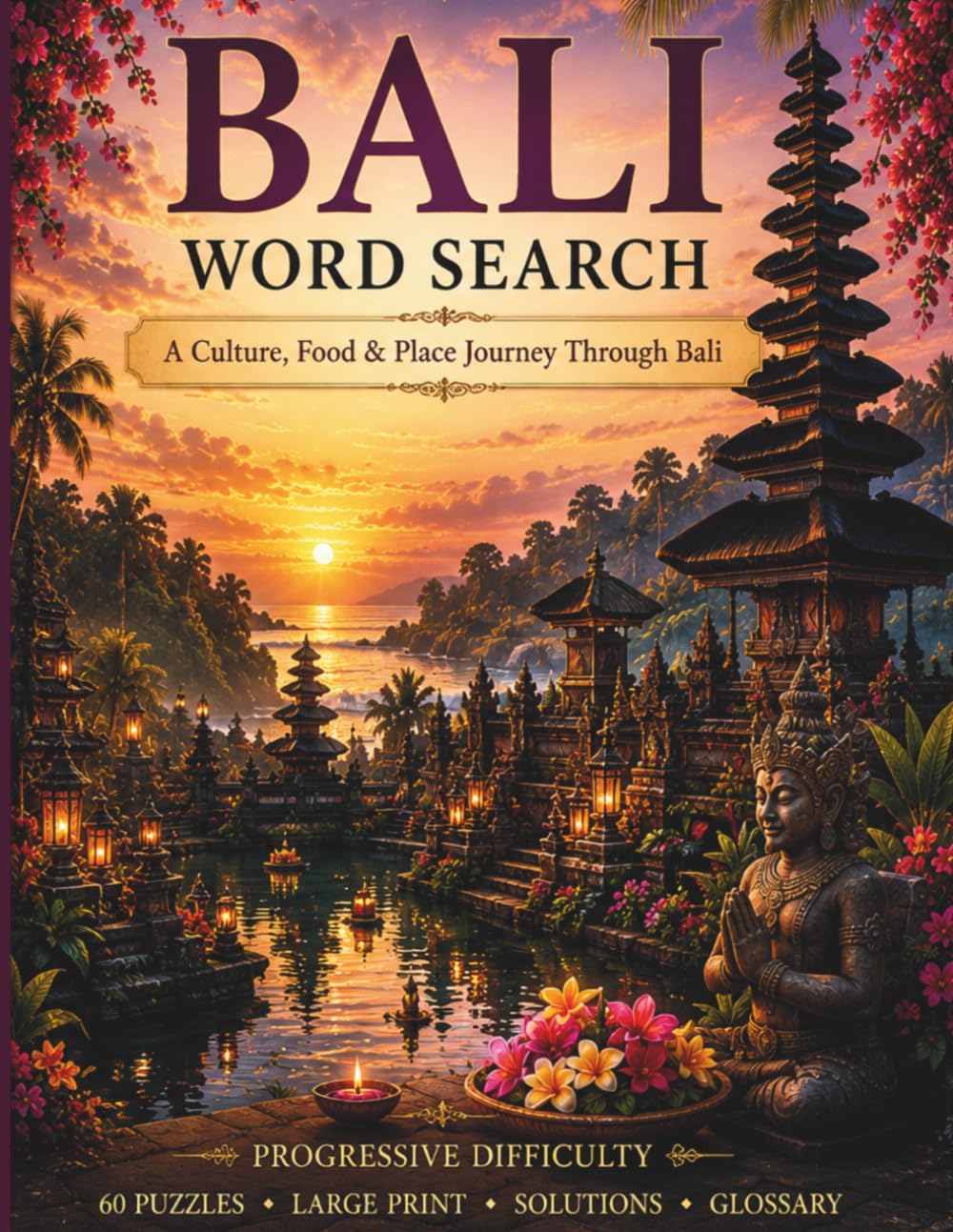 Bali Word Search: A Culture, Food & Place Journey Through Bali (World Travel Word Search)