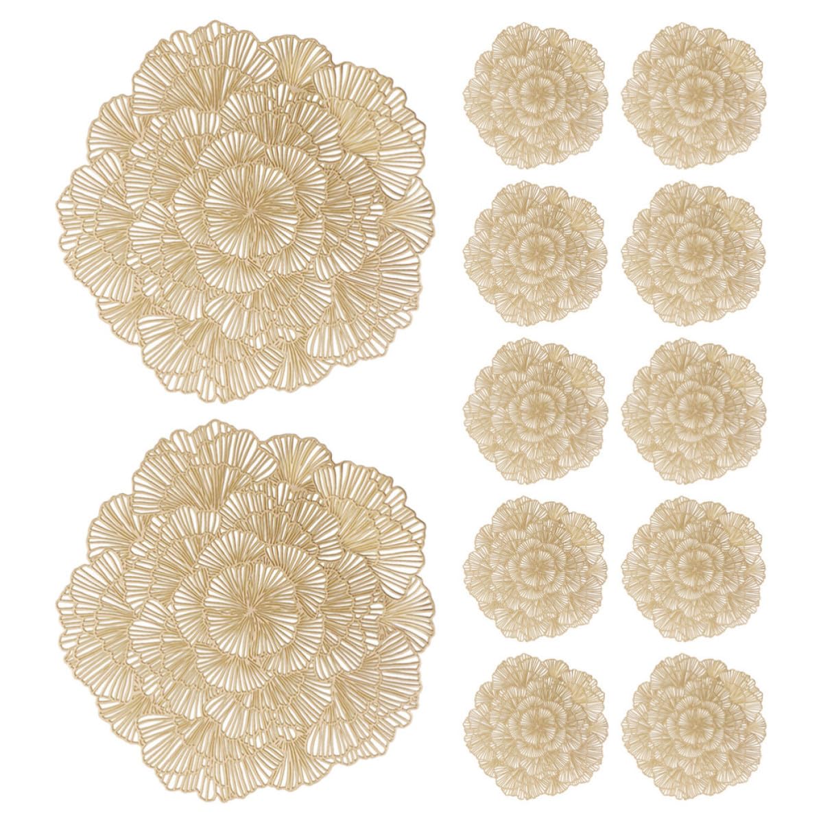 12 Piezas Mantel Individual Decorativo de Hoja de Ginkgo