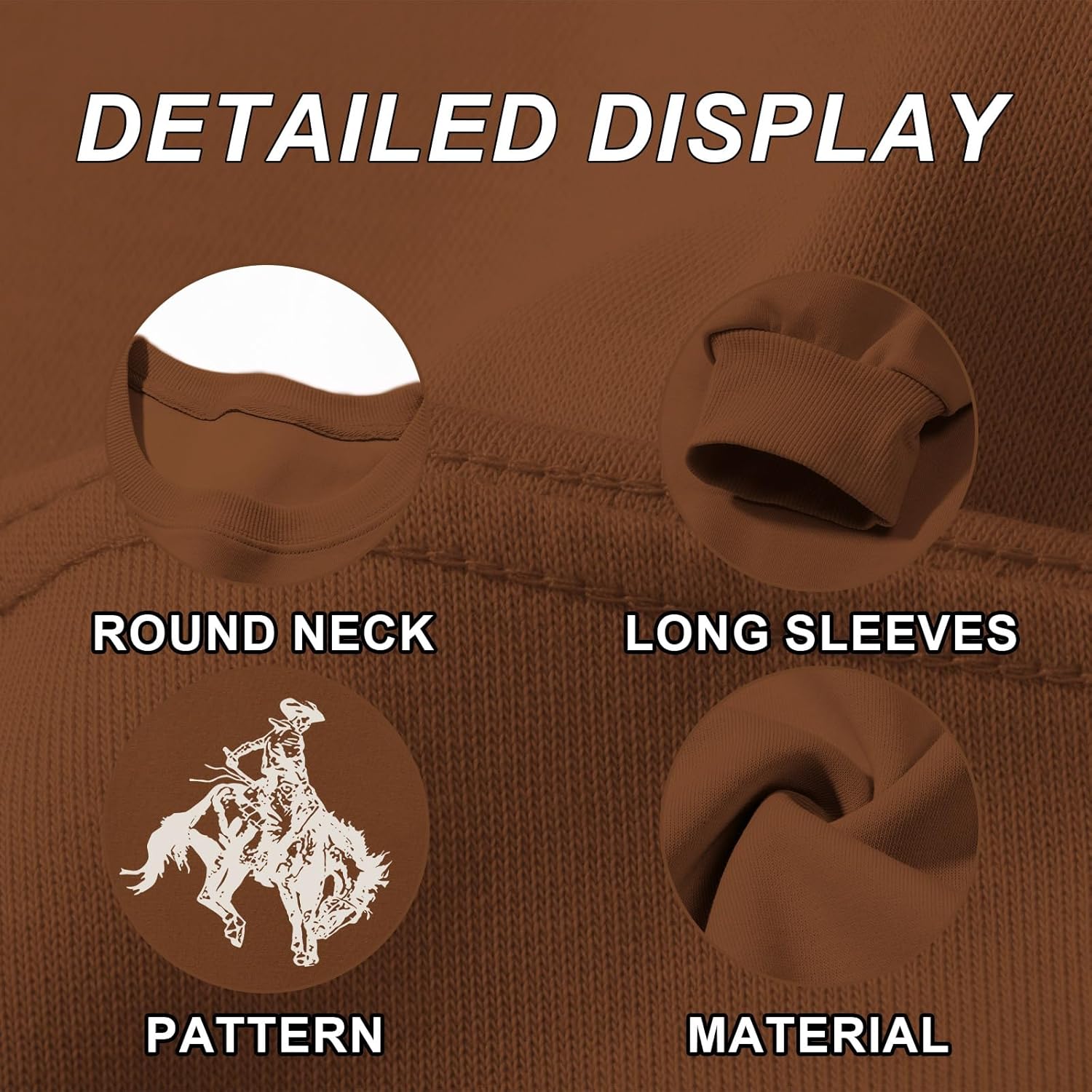 Western Cowboys Graphic Sweatshirts For Women Cowgirls Rodeo Oversized Sweatshirt Country Concert Crewneck Outfits - Image 7