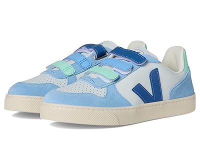 VEJA Kids Small V-10 Chromefree (Little Kid/Big kid) Kids Shoes Ice/Multico Indigo : Unisex EU 29 (US 12 Little Kid) M, Leather
