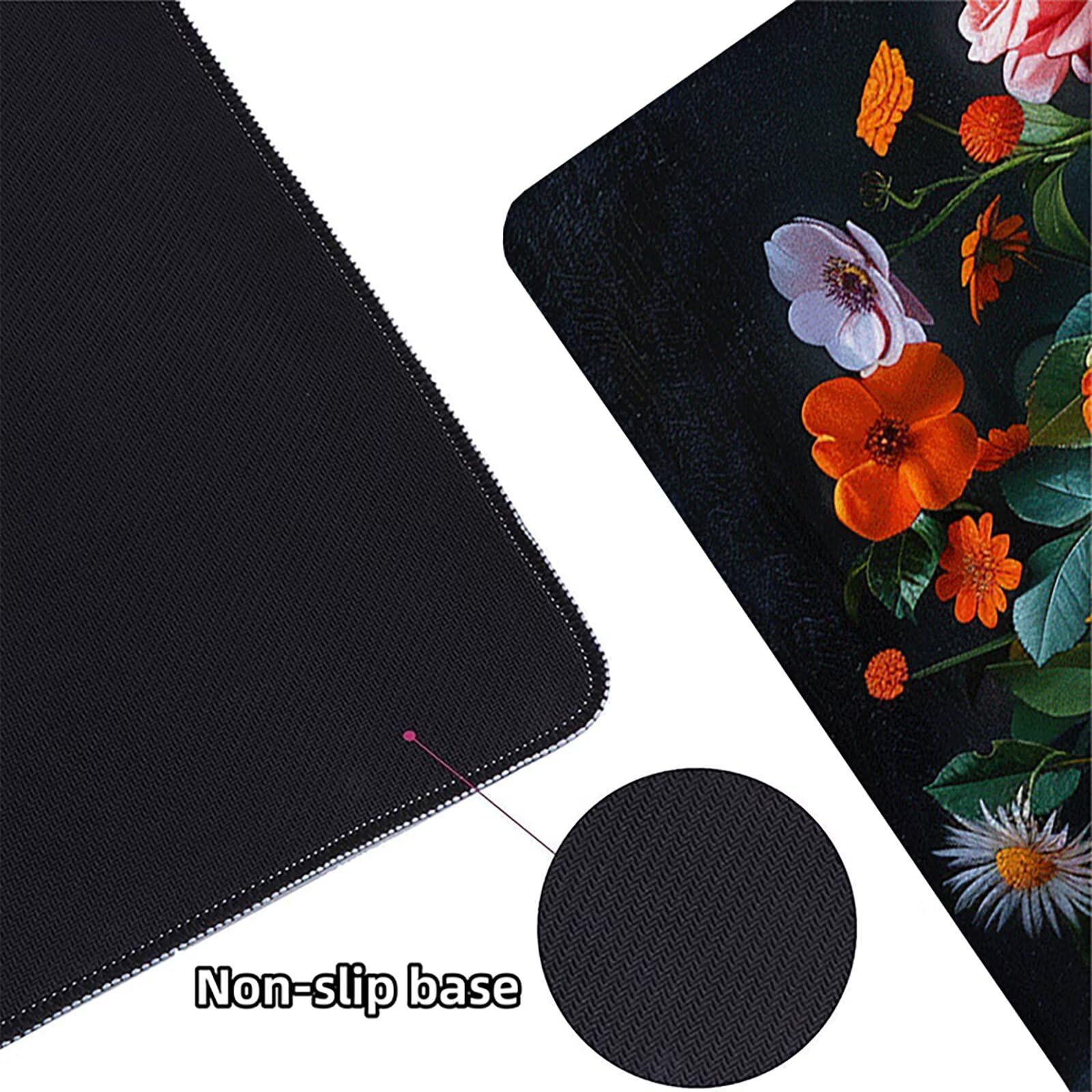 Florero Alfombrilla Ratón Gaming XXL 1500x800 mm, Alfombrilla Gaming Rosa Mousepad con Base de Goma Antideslizante, Impermeable Desk Mat para Teclado y Raton, Accesorios Gaming, Regalos de Hombre C-C