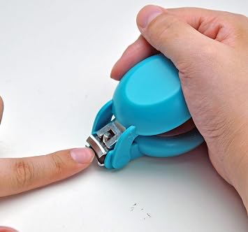 HARAC Special Needs Nail Clippers for Arthritic Hands, Senior and Kids, Adapted Nail Clipper for Fingernail and Thick Toenail, Made in Japan (Blue)