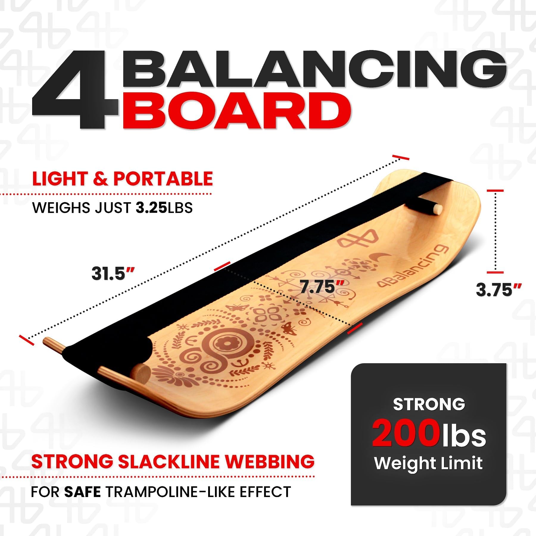 Balance Board Trainer für Heimtraining | Verbessert Yoga, Kraft & Koordination | Stehpult aus Naturholz