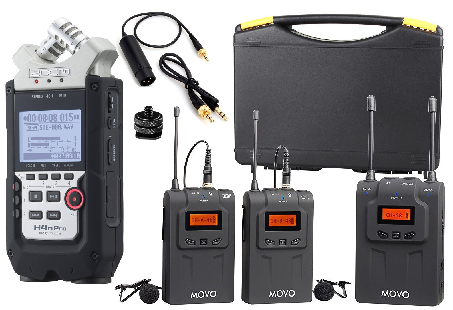Buy Zoom H4n PRO 4Channel Handy Recorder Bundle with Movo UHF Wireless