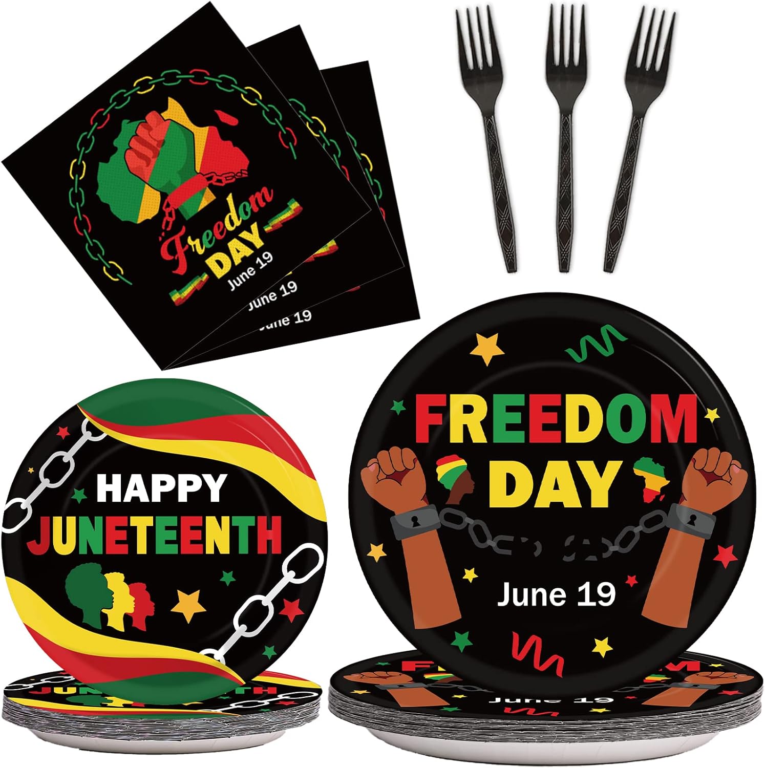 gisgfim Party Supplies, 96 Pcs Set with 24 x 9'' Plates, 24 x 7'' Plates