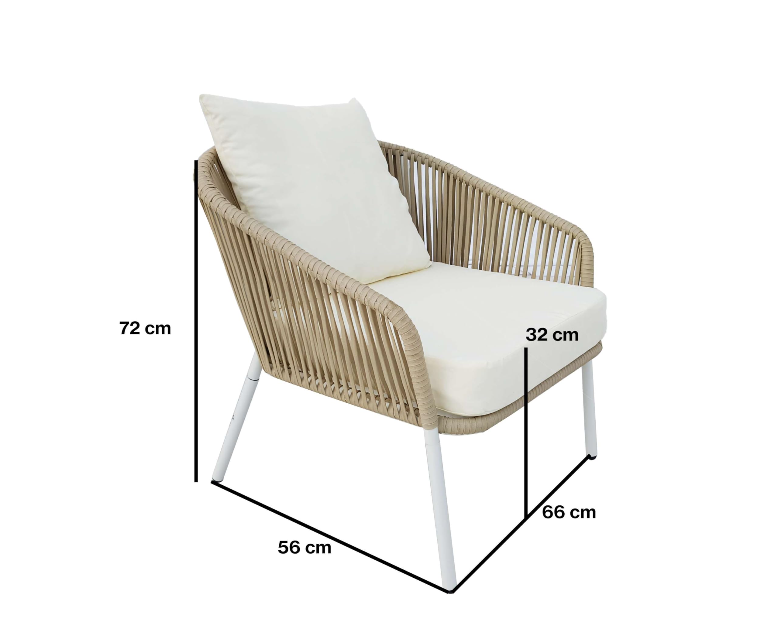 Megashopitalia Set da Giardino in Rattan con Divano 5 Posti Poltrone Tavolino da Caffè (Bianco)