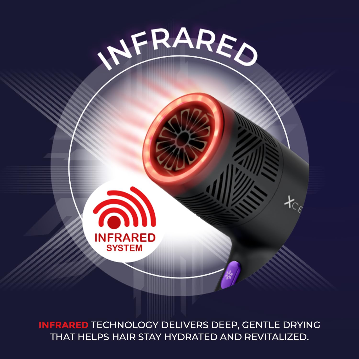 Gamma+ XCEED Profi Haartrockner | Active Oxygen, Infrarot- & Ionen-Technologie | Leichter Föhn 300 g | Schnelles Trocknen | Anti-Frizz | Salon-Styling für Zuhause | Italienisches Design